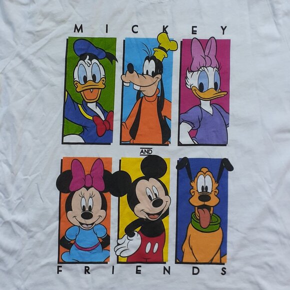 Mickey & Friends - Disney Character Portraits - New Women's XXL White T-Shirt - Picture 2 of 4